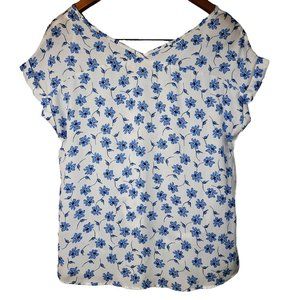 ❤️ HIPPIE ROSE Women's Floral Blouse Short Sleeve S
